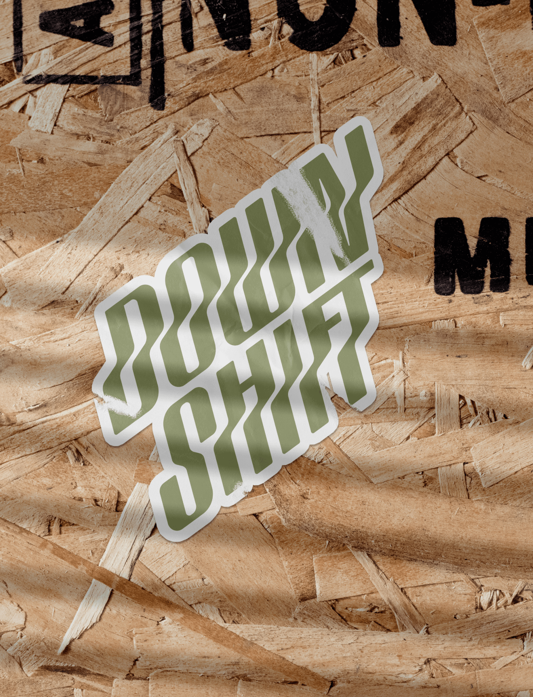 Down Shift Sticker Wood
