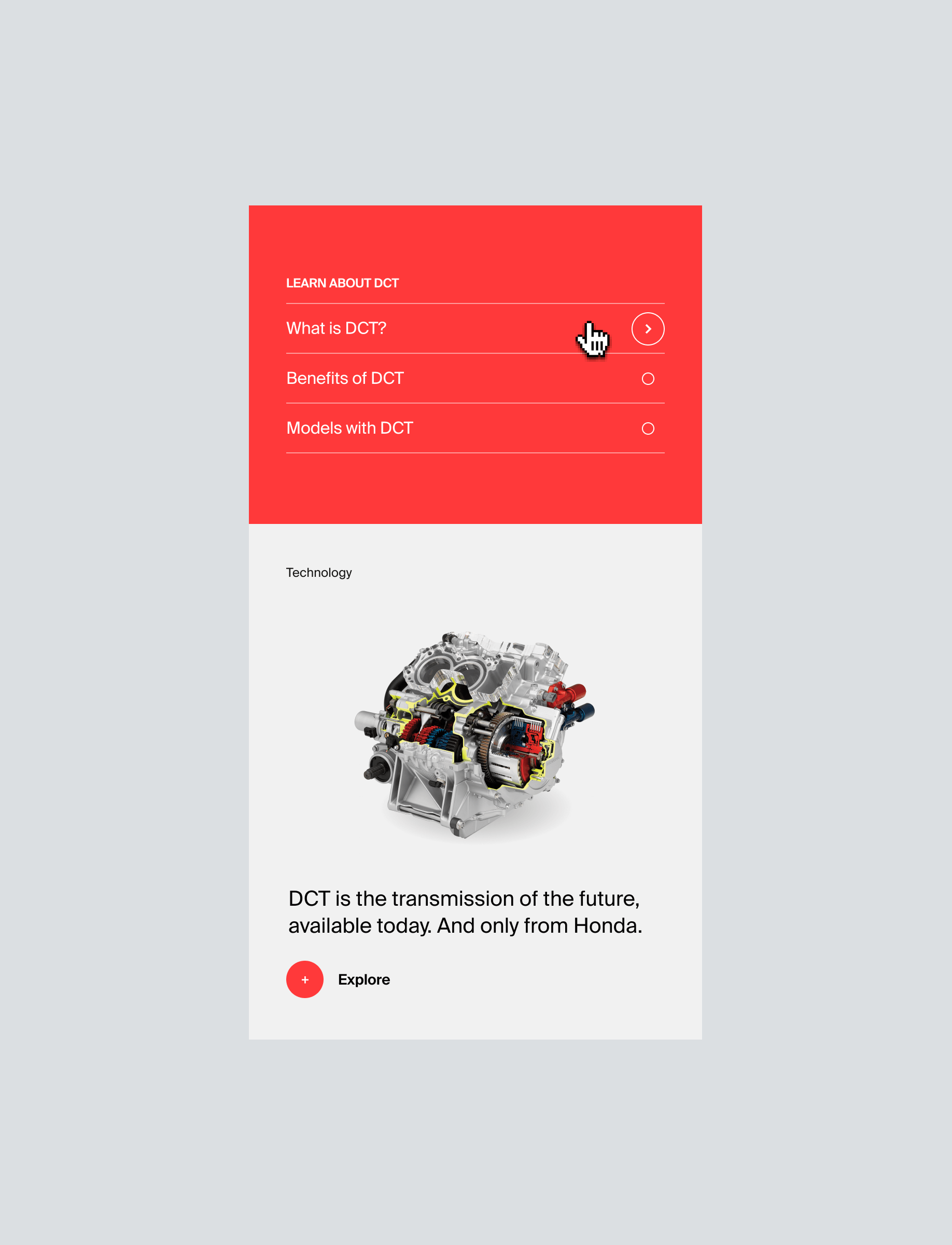 Honda Direction 1 Tray UI
