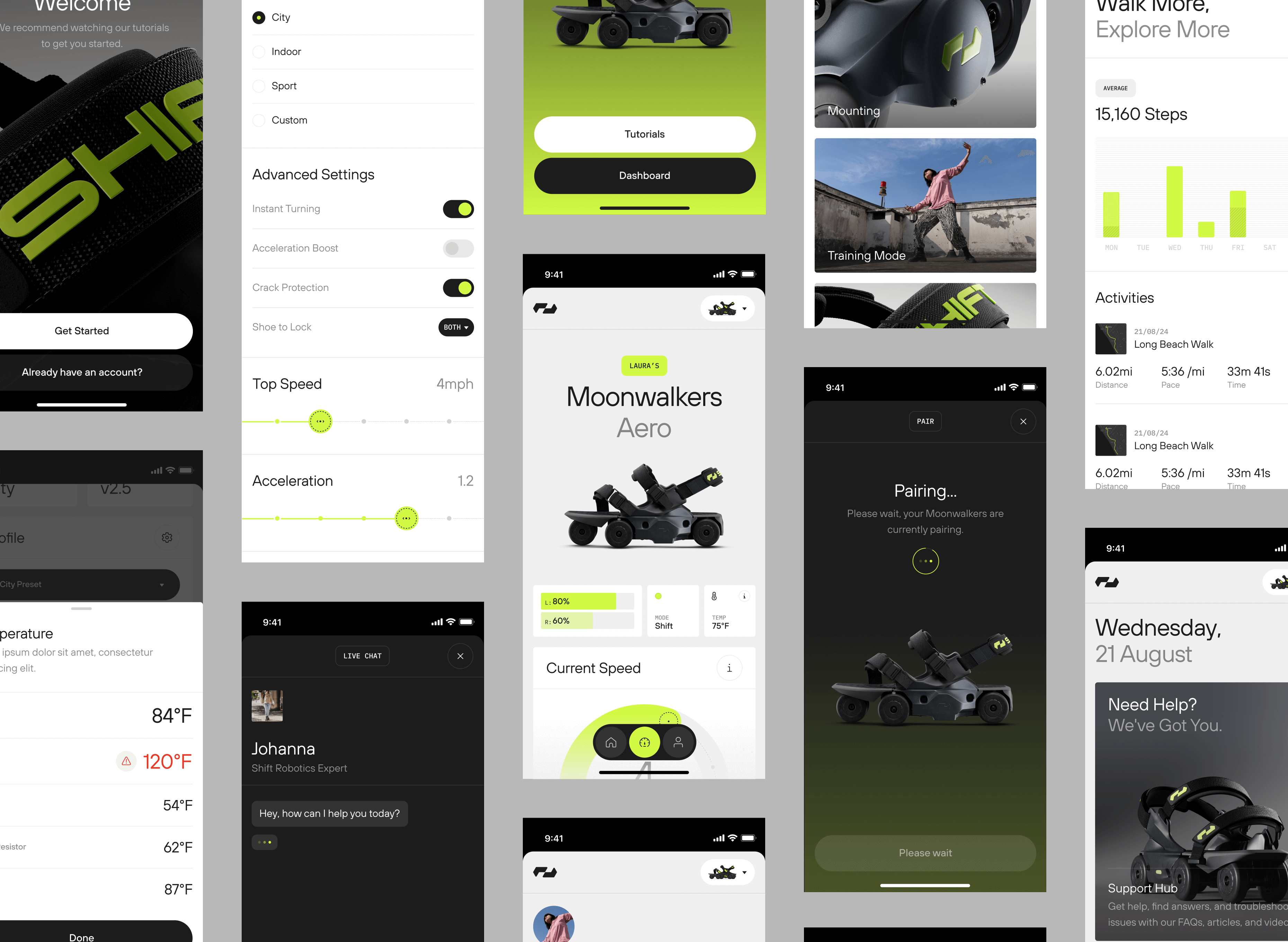 Shift Mobile App Grid