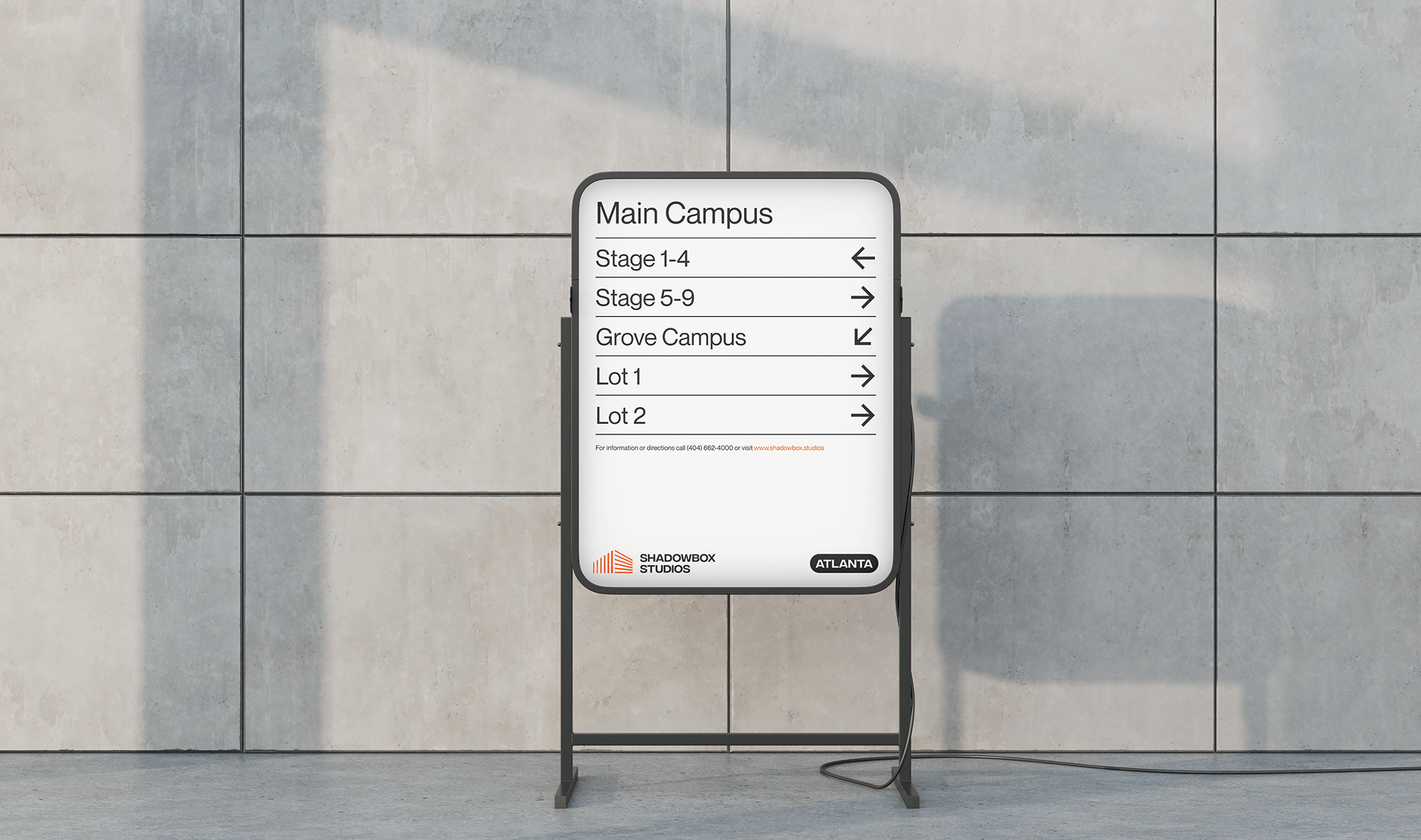 Shadowbox Main Campus Sign