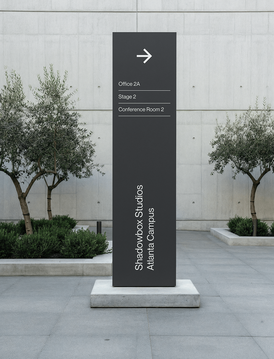 Shadowbox Vertical Stand Sign