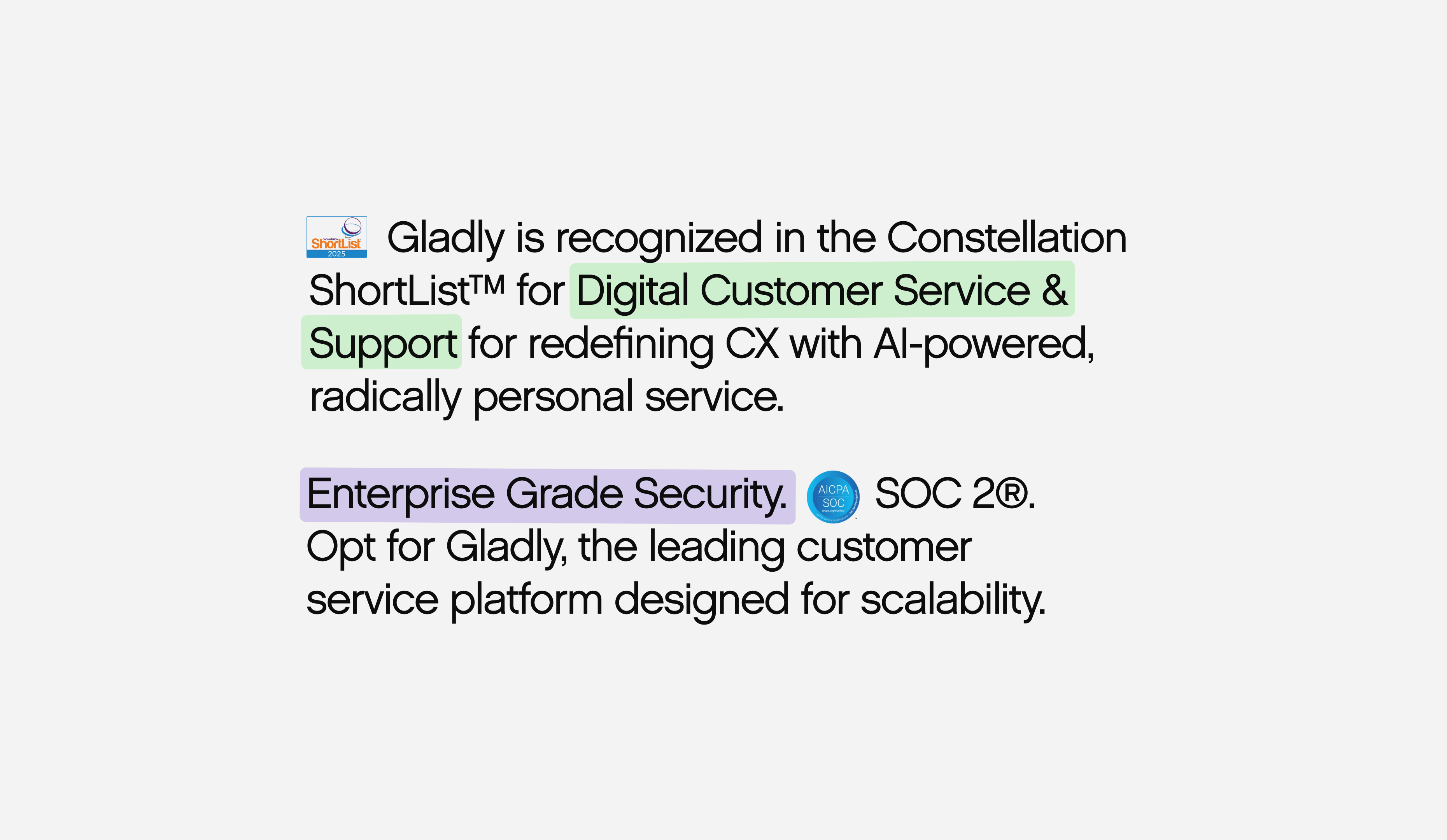 Gladly Large Text Section